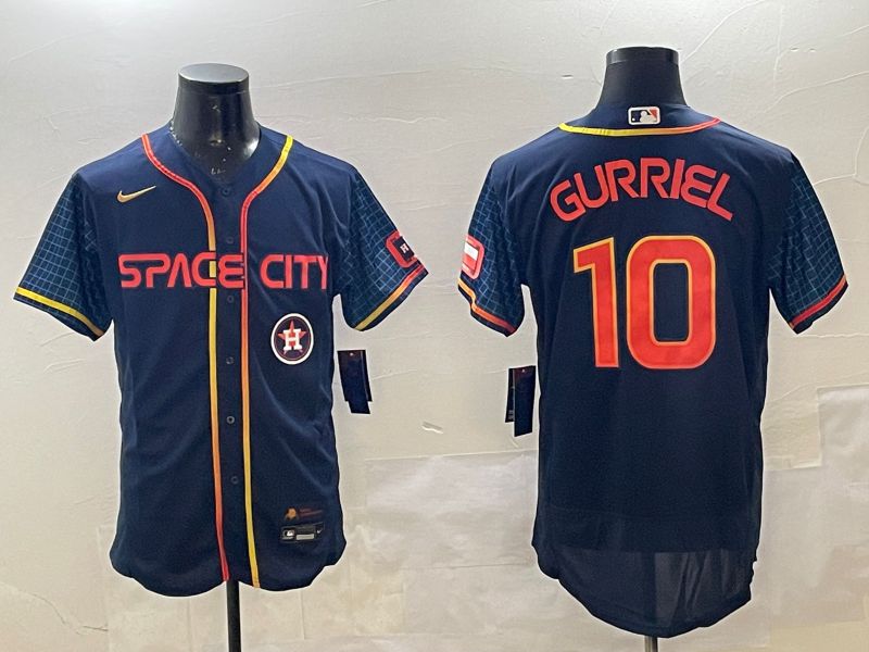 Men Houston Astros 10 Gurriel Blue City Edition Elite 2025 Nike MLB Jersey style 6